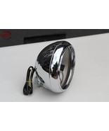 Motorcycle Ribbed 7&quot; Round Head Light Lamp Bulb Bucket Housing Heritage ... - $2,778.69 CAD
