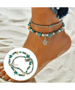 Boho Ankle Bracelet Silver Tone Women Fashion Beaded Adjustable Beach An... - $13.98