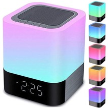 Night Lights Bluetooth Speaker, Alarm Clock Bluetooth Speaker Touch Sensor Bedsi - £54.64 GBP