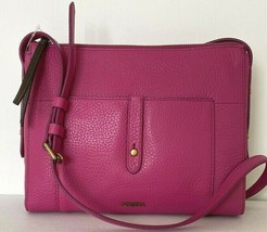 New Fossil Jenna Top Zip Crossbody handbag Like Style Leather Berry - £56.70 GBP