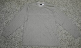 Mens Sweater Arrow Beige Textured Lightweight Long Sleeve V-Neck $40-size S - £13.18 GBP