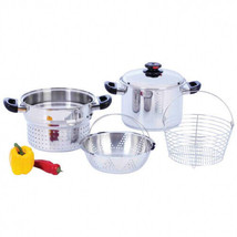 Chef&#39;s Secret 8qt T304 Stainless Steel Stockpot/Spaghetti Cooker with Deep F - £102.31 GBP