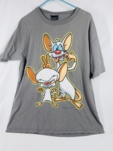 Vintage Pinky and the Brain 1996 Animaniacs Changes Tag Graphic funny face Tee - £86.74 GBP