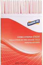 Genuine Joe Straw, Jumbo Striped, Plastic, Red/White, 1000 Straws (2 boxes) - £15.68 GBP