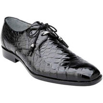Belvedere Men's Shoes Lago Genuine Alligator Plain Toe Tassel Black 14010 image 3