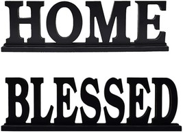 Home Blessed Wood Sign Decorative Home Sign Blessed Table Top Sign Freestanding - £27.93 GBP