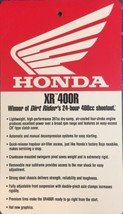 HANGING TAG 1997 HONDA XR400R NOS OEM DEALER SALES LITERATURE HANGING TAG - $19.79