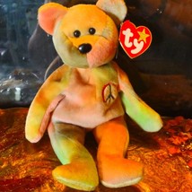 1996 TY Peace Teddy Bear MANY TAG ERRORS! - $19,800.00