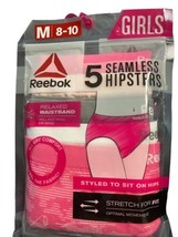 Reebok Girls Size M 8-10 Seamless Hipster 5-Pack Stretch Panties Nip - £12.63 GBP