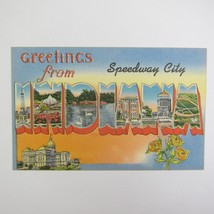 Indiana Speedway City Vintage Linen Postcard Souvenir Greeting Indy 500 ... - £8.00 GBP