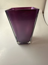 Canpolidt Poland Fluorescent Purple Glass Vase Geometric Shape - £26.22 GBP