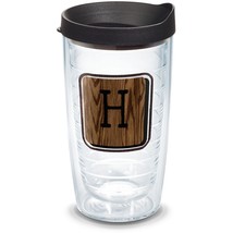 Tervis Initial - H Wood Grain Tile With Emblem 16 oz. Tumbler W/ Lid Cup NEW - £8.78 GBP