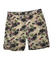 Vintage Genes Men Size 36 Beige Floral Slim Fit Flat Front Shorts Inseam 9&quot; - $8.44