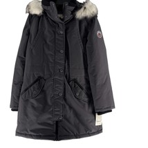 Woolrich Womens Parka Coat Size M Grey Faux Fur Hood Winter Jacket - $62.40