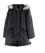 Woolrich Womens Parka Coat Size M Grey Faux Fur Hood Winter Jacket - $87.85 CAD