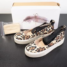 Jessica Simpson Women&#39;s 8M Elisah Leopard Print Ankle Ribbon Tie Sneaker Shoes - £19.30 GBP