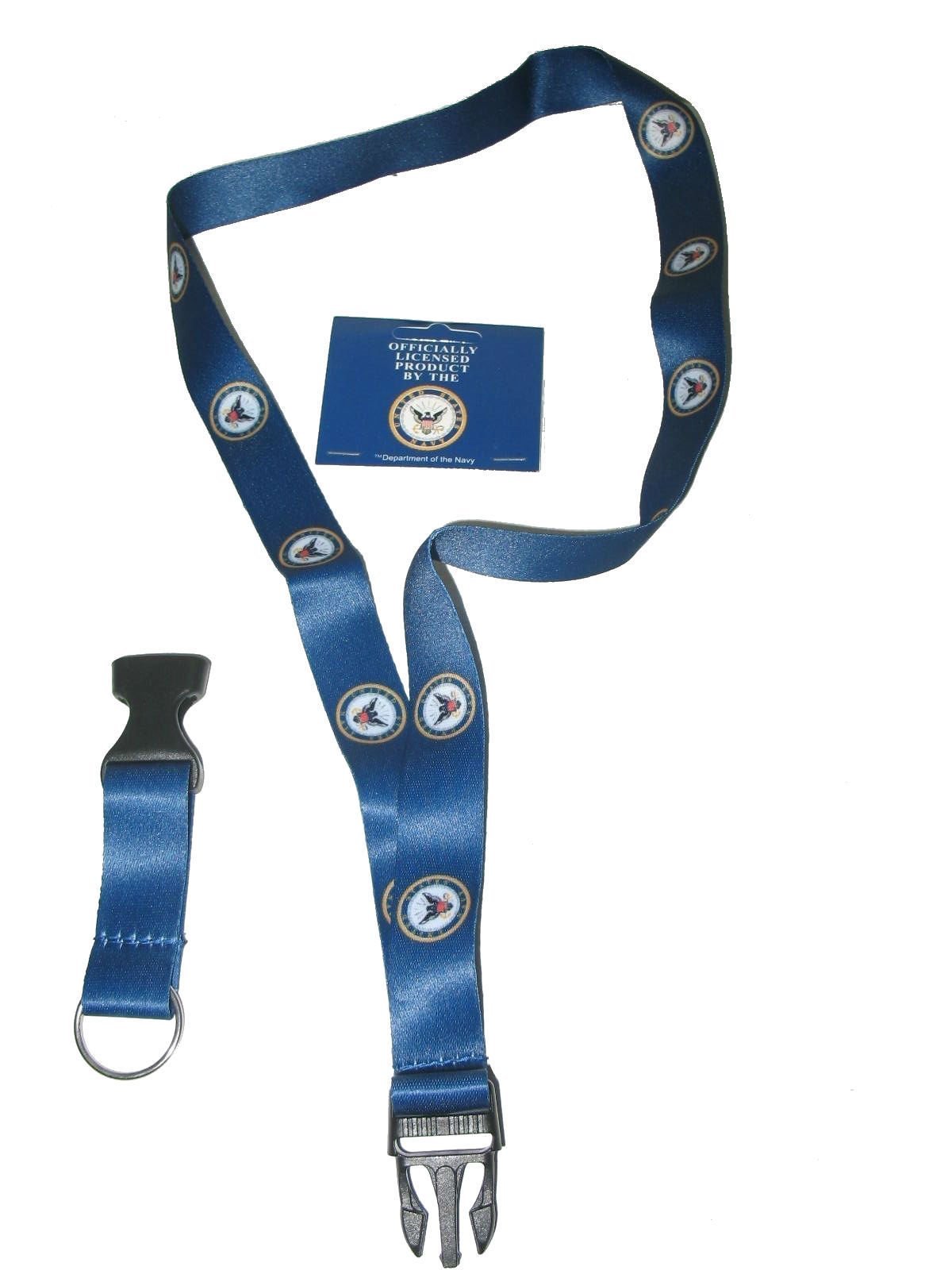 US United States Navy Naval Crest Badge ID Holder with Detachable Key Ri... - $7.88