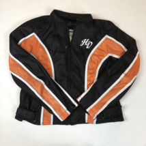 Harley Davidson Womens Mesh Black &amp; Orange Motorcycle Riding Jacket Size XL - $83.41 CAD