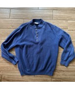 Vintage LL Bean 1/4 Zip Pullover Sweater Mens Large Heavy Knit Cotton Mo... - £31.59 GBP