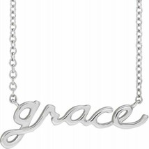 Sterling Silver Simple Grace 18 inch Necklace Inspirational FREE SHIPPING - £39.20 GBP