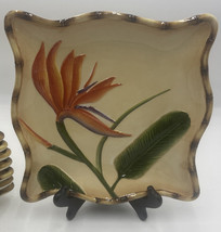 8- Pacific Rim Ceramic Bird Of Paradise Bamboo Heliconia Plates - $292.05