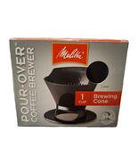 Melitta Pour Over Coffee Brewer One Cup Brewing Cone USA Plastic Black NIB - $19.52 CAD