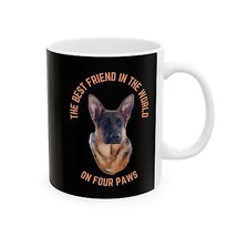 German Shepherd Ceramic Mug, Dog Lover Coffee Cup, Animal Pet Gift, Dog Mom - $8.68+