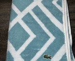 Lacoste Blue White Bath Towel 100% Cotton 30&quot; x 54&quot; Small Crocodile Logo... - $29.07