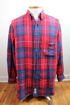 Vtg Abercrombie &amp; Fitch M Plaid Woven Cotton Long Sleeve Button Front Big Shirt - £33.09 GBP