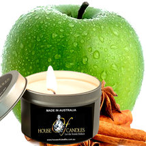 Apple Spice &amp; Cinnamon Tin Candles Hand Poured Vegan Friendly Eco Soy Wax - £14.99 GBP+