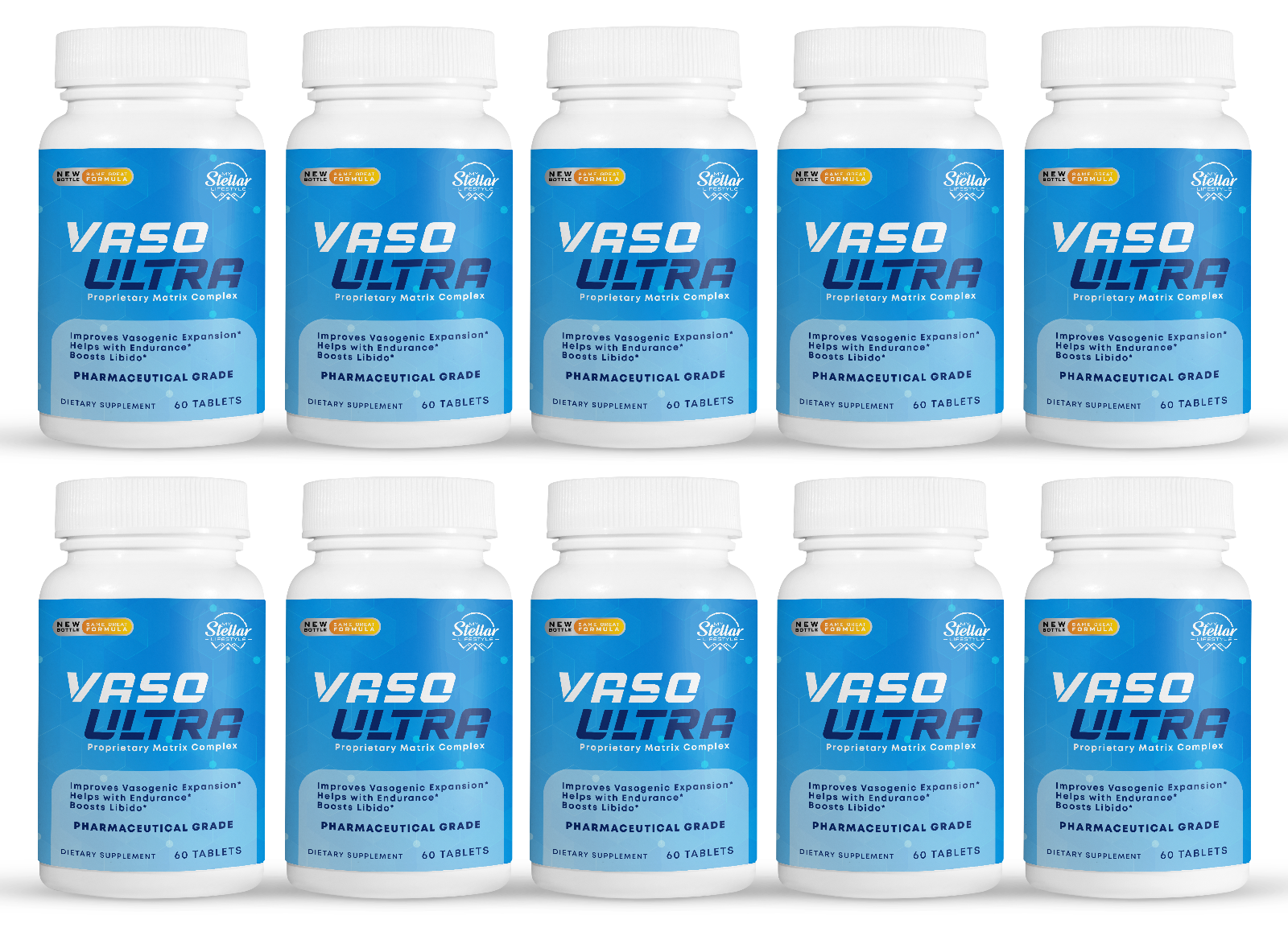 Primary image for 10 Pack Vaso Ultra, extra strength endurance for men-60 Tablets x10