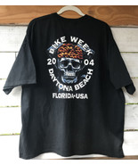 USA Daytona Beach Florida Bike Week Shirt 2004 size XXL Skull Flames S/S... - £19.20 GBP