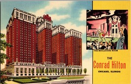 Vtg Postcard The Conrad Hilton Chicago Worlds Largest Hotel, Michigan Blvd - £5.33 GBP