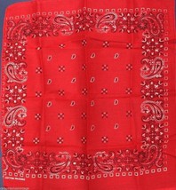 2 VTG 1959 Bandanas 20&quot; Selvedge 100% Fast Color Red Cotton RN13960 Unused - $19.49
