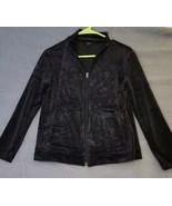 Talbots Jacket Womens SP S Petite Black Velour Velvet Mock Neck Zip Up S... - $27.06 CAD