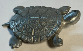 Pin Unbranded Turtle Pewter Button Clasp 2 Inches Vintage - £3.19 GBP