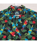Good Vibes mens shirt Sz large Life Is A Beach Hawaiian Parrot Tropical - £16.39 GBP