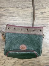 Vintage Dooney &amp; Bourke Crossbody Purse Green Brown Handbag KG JD - $187.46 MXN