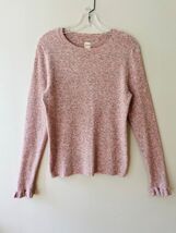 La Vie Rebecca Taylor Sz M Pullover Knit Pink Sweater Stretch Long Sleeves - $15.30