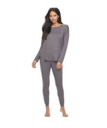 New Apt. 9 Women&#39;s Drop Shoulder Top &amp; Jogger Pants PJ Set Gray Sparkle ... - £34.35 GBP