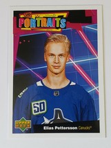 2020 - 2021 Elias Pettersson Upper Deck Portraits Insert Nhl Hockey Card P-16 - £3.15 GBP