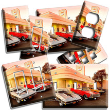 RETRO 50&#39;S DINER CARS ROUTE 66 NEON LIGHT SWITCH OUTLET WALL PLATE ROOM ... - $9.99+