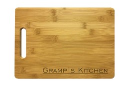 Gramp&#39;s Kitchen Engraved Cutting Board -Bamboo/Maple- Grandpa Gift Fathe... - £27.88 GBP+