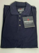 Woolrich Elite Series Long Sleeve Navy Polo Shirt, Wrinkle Resist, Pen Pouch DNR - £16.34 GBP