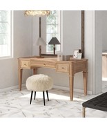 Dauphin 55&quot; 3-Drawer Wood Executive Desk, Natural Brown - €984,63 EUR