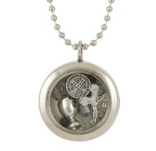 St. Benedict Medal Floating Locket Pendant Necklace Christian Catholic Jewelry - £11.98 GBP