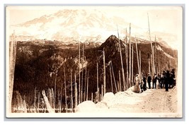 RPPC Horse Drawn Cart on Road Through Paradise Valley Mt Rainier WA Postcard Y15 - £16.09 GBP