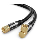 RG6 Coaxial Cable 15FT 90 Angled to Straight Male F Connector Pin Gold P... - $37.39