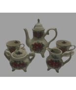 NEW CHRISTMAS Lilly Creek 7 Pc Floral Set Porcelain Centerpiece - $380.86 MXN