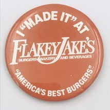 Vintage Flakey Jake’s Pin - I &quot;Made It&quot; at Flakey Jake&#39;s America&#39;s Best Burger - £9.60 GBP